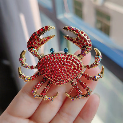 Full diamond crab brooch female