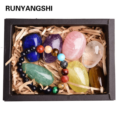 Natural crystal seven Chakra collection gift box