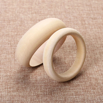 Unfinished Blank Wood Bangle Bracelets