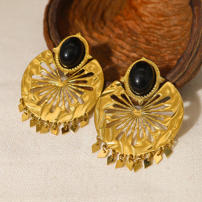 Medieval gold unique earrings