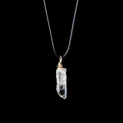 White crystal winding necklace pendant