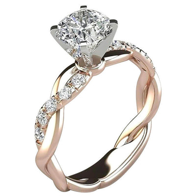 Cross twist diamond ring