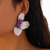 Pink drip oil petal earrings