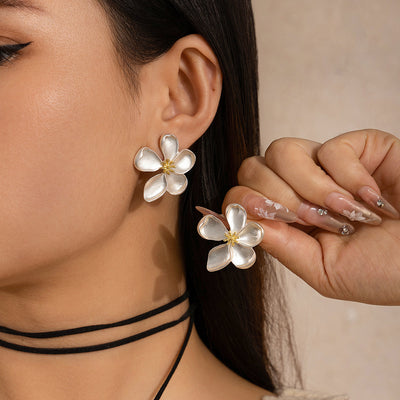 Ginkgo leaf flower earrings