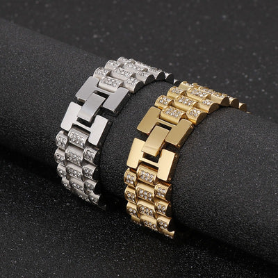 Diamond set hip hop bracelet for men