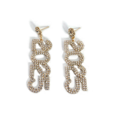 Elegant full diamond new year earrings