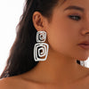 Irregular square spiral earrings