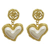 Pearl heart spicy girl earrings