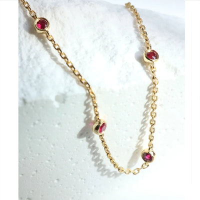 Four Round Mini Ruby Luxury Bracelet For Women