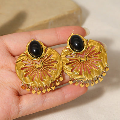 Medieval gold unique earrings