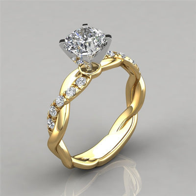 Cross twist diamond ring