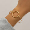 Double layered hollow knot opening bracelet for women