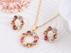 Fashion simple style circle crystal necklace set