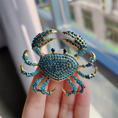 Full diamond crab brooch female