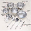 Stainless steel cookware set of 18 pieces household kitchen set