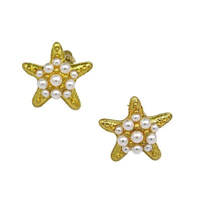 Vintage seaside vacation style starfish earrings