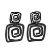 Irregular square spiral earrings