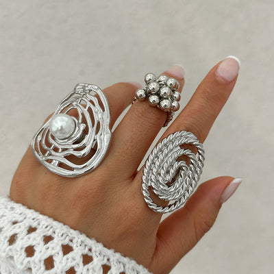 Imitation pearl ring