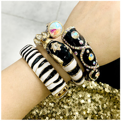 Fashion elephant enamel open bracelet