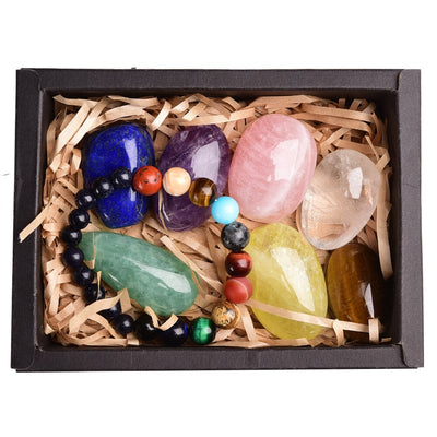 Natural crystal seven Chakra collection gift box