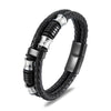 Black leather bracelet for men