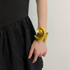 Retro convex spiral C-shaped metal bracelet