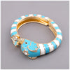 Fashion elephant enamel open bracelet