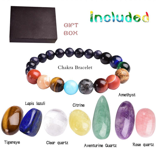 Natural crystal seven Chakra collection gift box