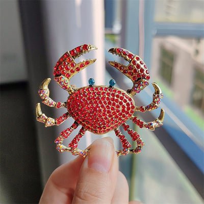 Full diamond crab brooch female