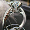 Simulation diamond engagement and proposal ring