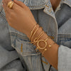 Double layered hollow knot opening bracelet for women