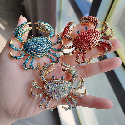 Full diamond crab brooch female