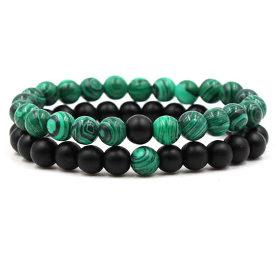 Malachite couple bracelet