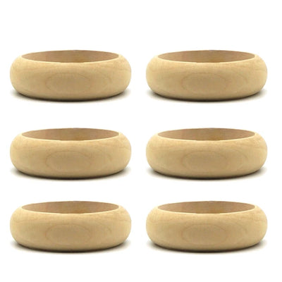 Unfinished Blank Wood Bangle Bracelets