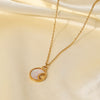 Round shell pendant necklace for women