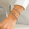 Retro heart-shaped full diamond bracelet for women