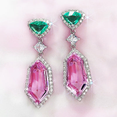 Imitation crystal long women's earrings