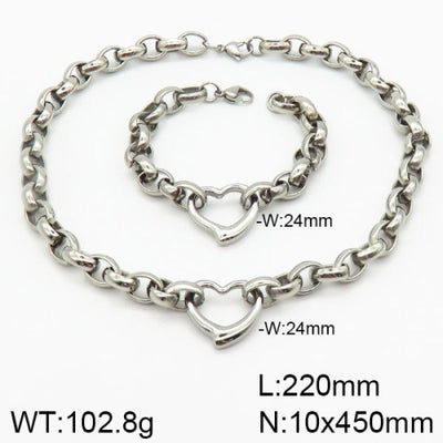 Heart-shaped bracelet necklace