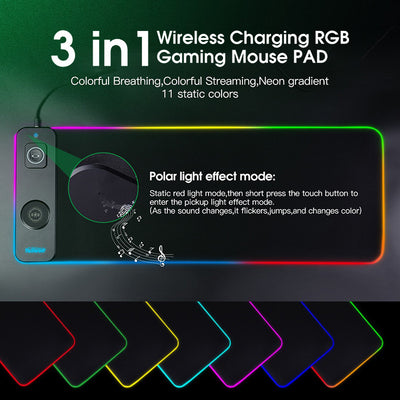 Wireless charging mouse pad desk