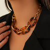 Leopard print buckle necklace