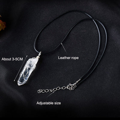 White crystal winding necklace pendant