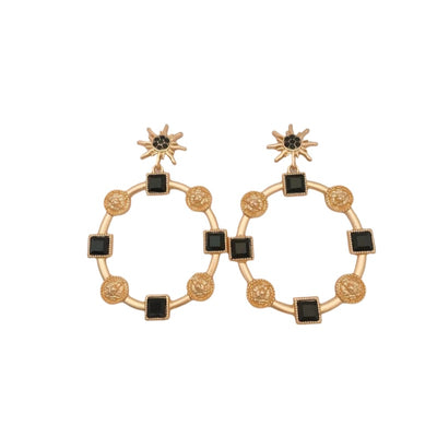 Retro court style earrings