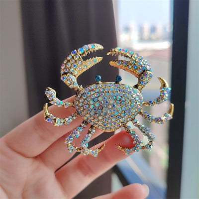 Full diamond crab brooch female