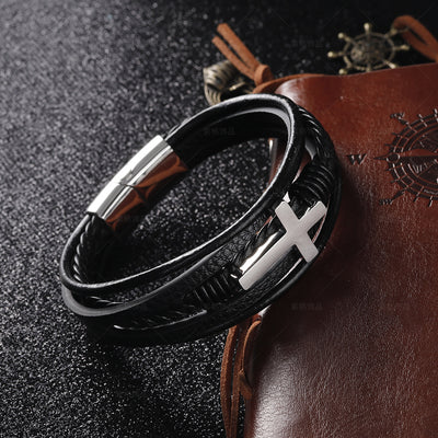 Handmade Cross Men's Bracelet