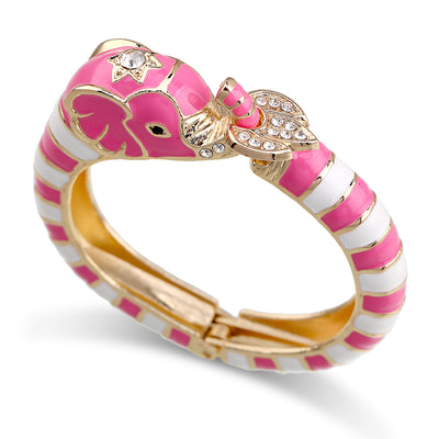 Fashion elephant enamel open bracelet