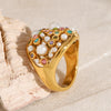 Diamond studded pearl handmade ring