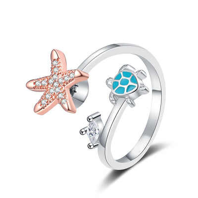 Turtle Star Rotating Ring Stress Relieving Anxiety