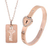 Couple Lovers Bracelet  Bangles Key Pendant Necklace