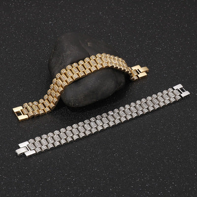 Diamond set hip hop bracelet for men