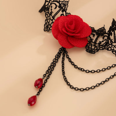 Sexy Red Rose Lace Leg Chain